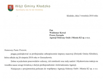 Zabezpieczenie imprezy Gminy Kłodzko